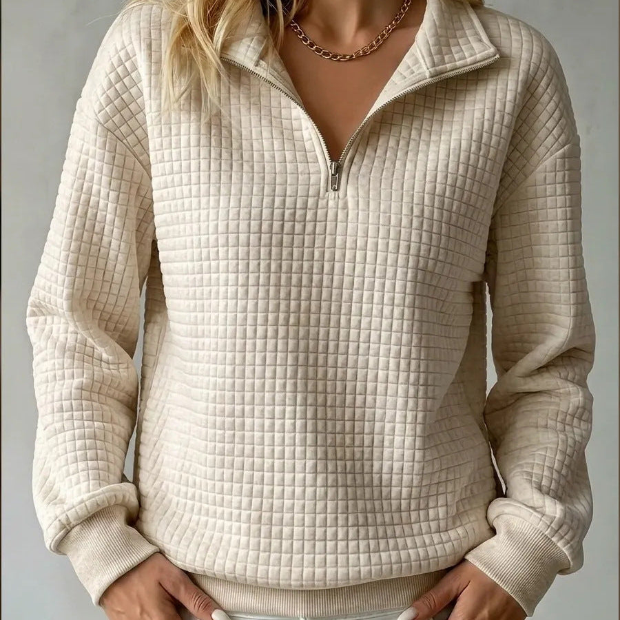Quinn | Textured Quarter-Zip Pullover