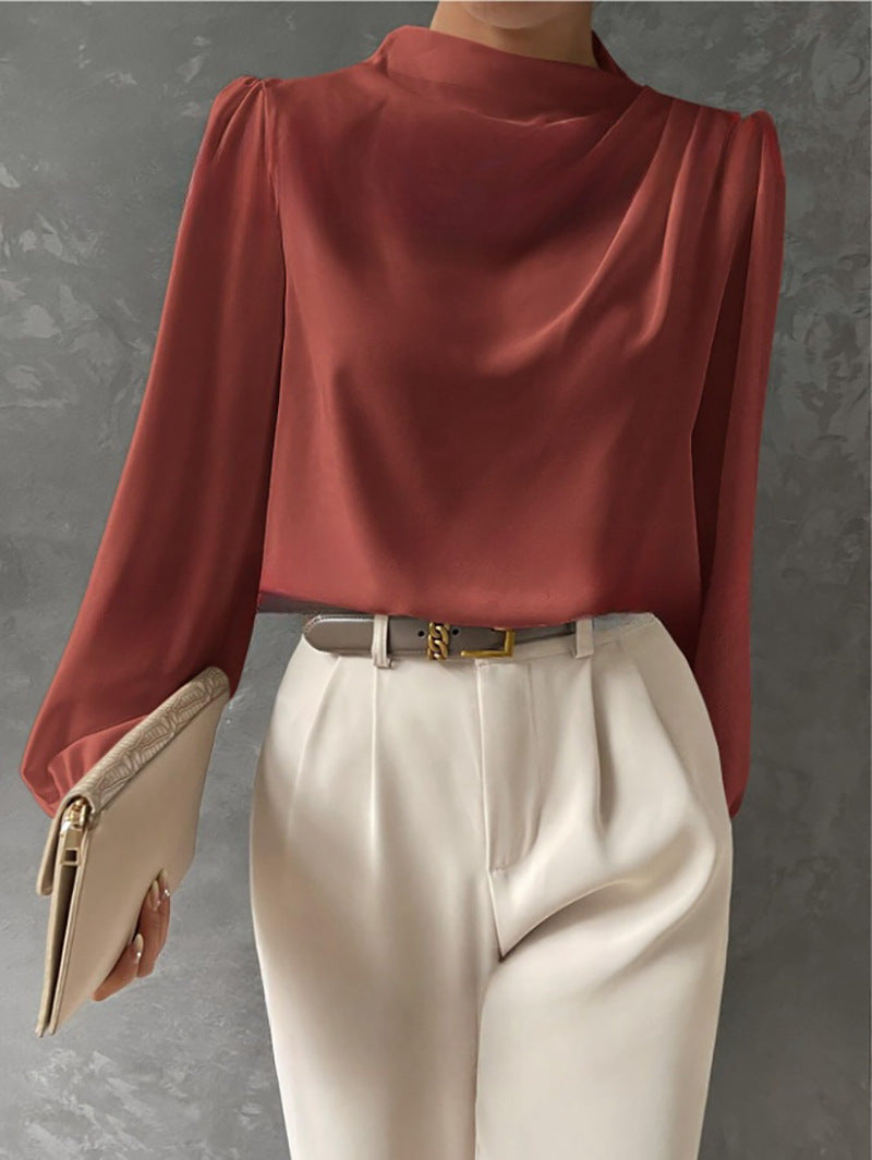Annika | Elegant Draped Long-Sleeve Blouse