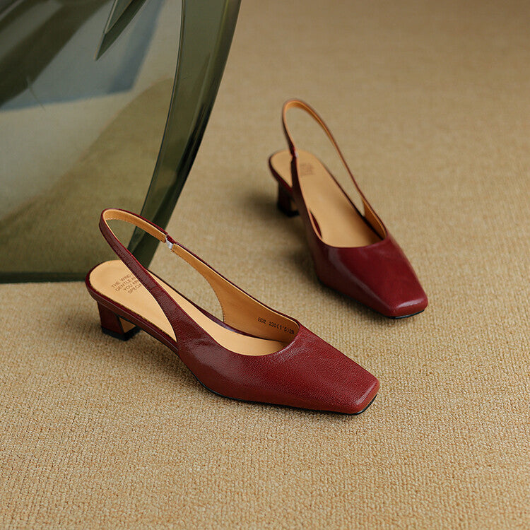 Edith | Square-Toe Block-Heel Slingbacks