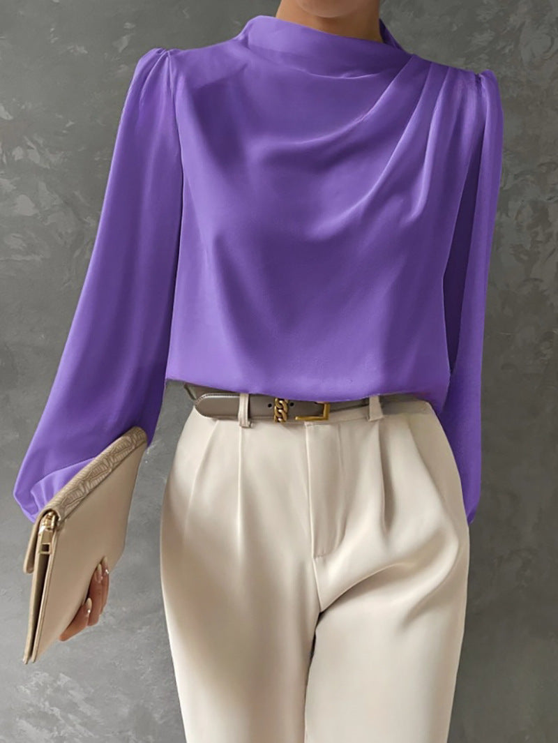 Annika | Elegant Draped Long-Sleeve Blouse