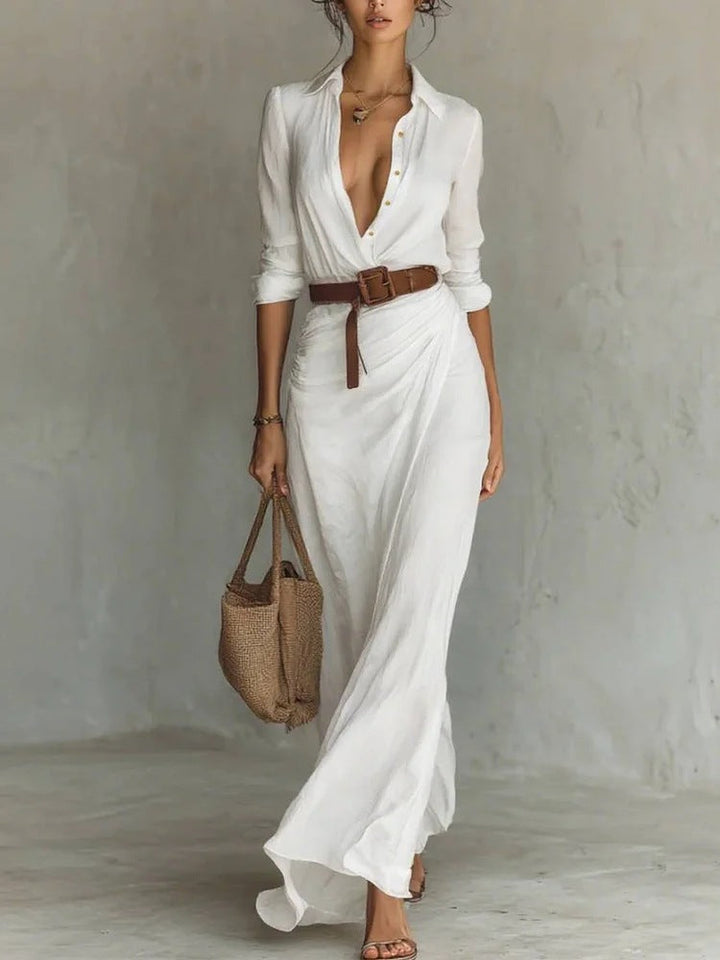 Camila | Collared Wrap Maxi Dress