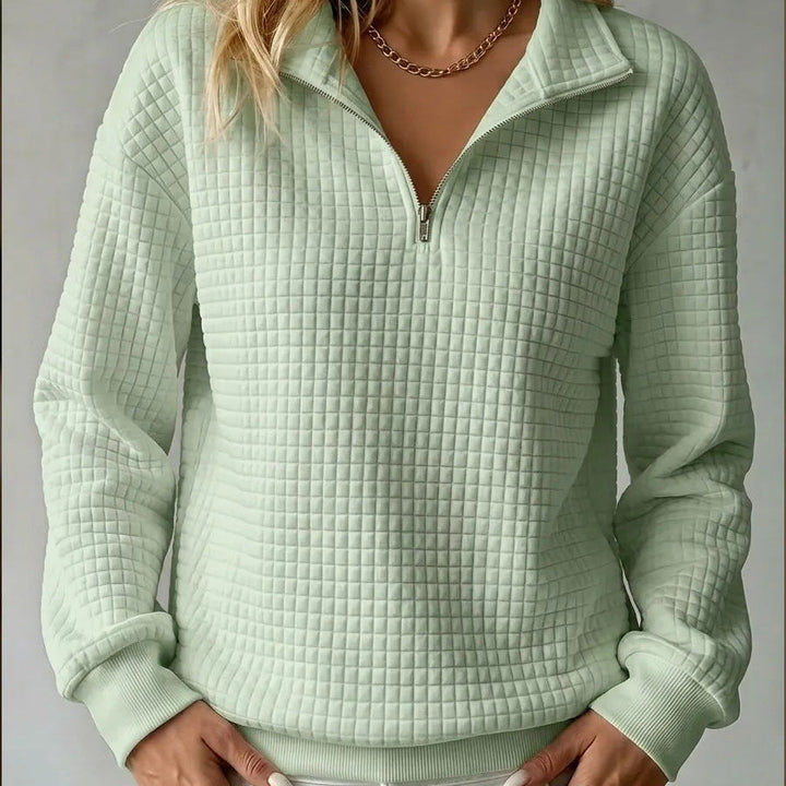 Quinn | Textured Quarter-Zip Pullover