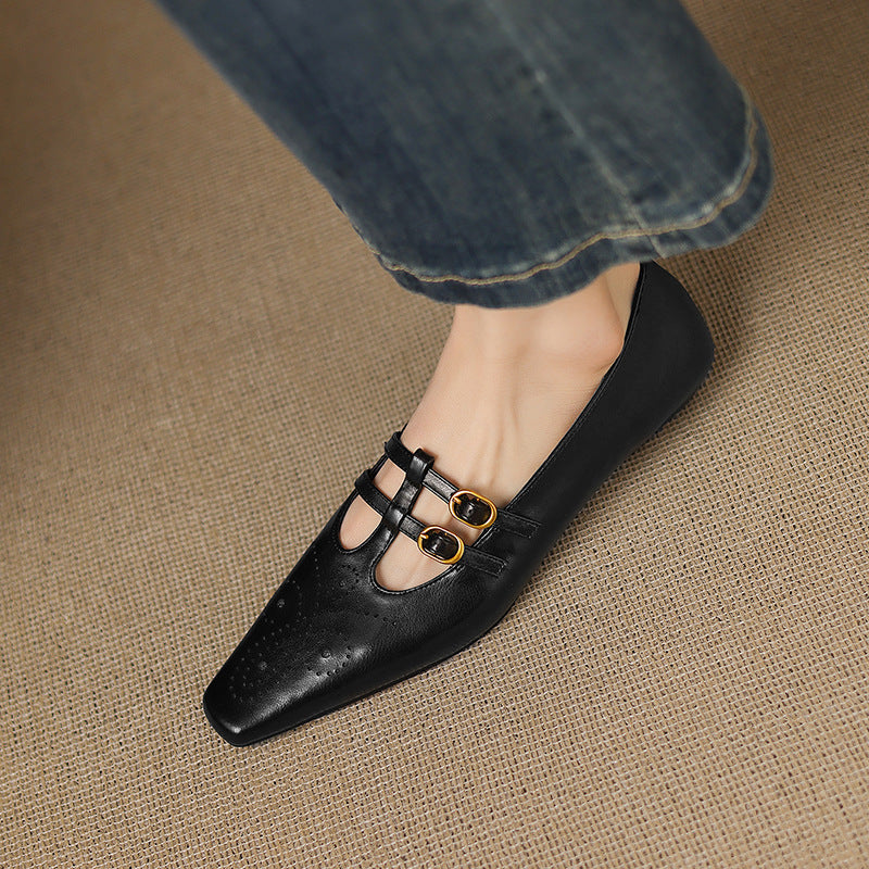 Frances | Buckled Pointed-Toe Mules