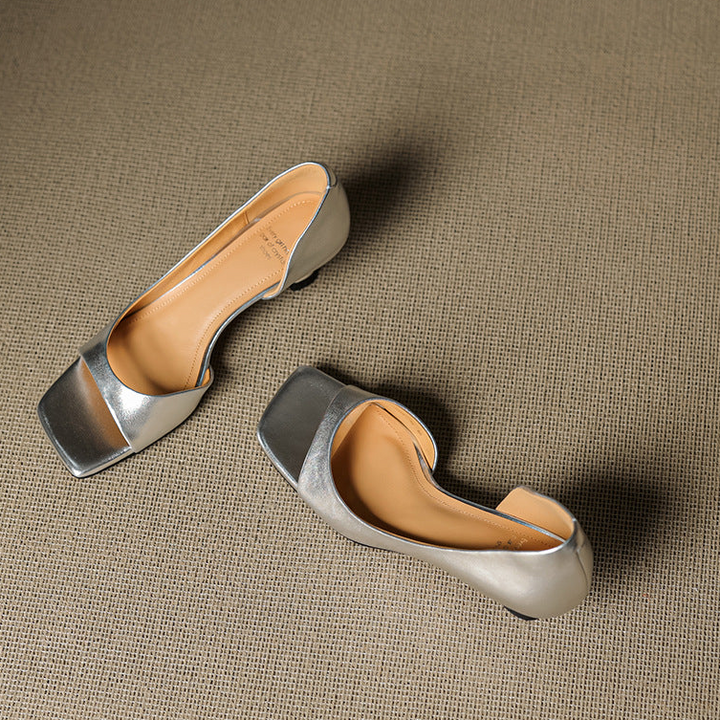 Avery | Square Peep-Toe Kitten Heels