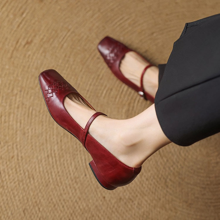 Joanna | Square-Toe Mary Jane Flats