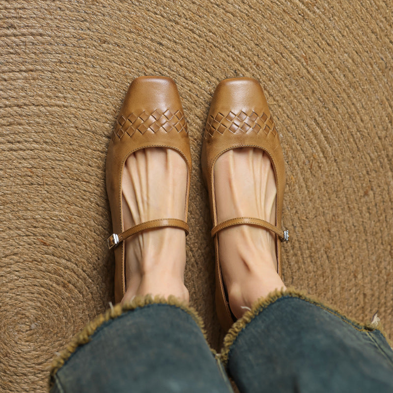 Joanna | Square-Toe Mary Jane Flats