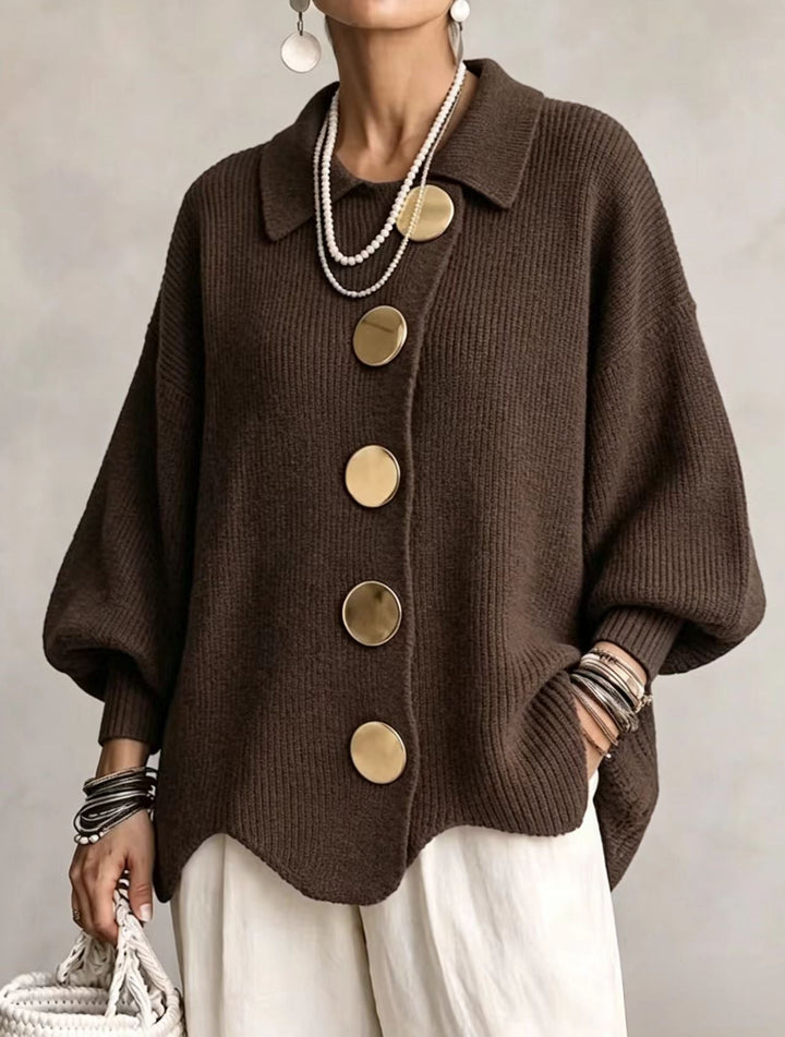 Georgette | Oversized Collared Button Cardigan