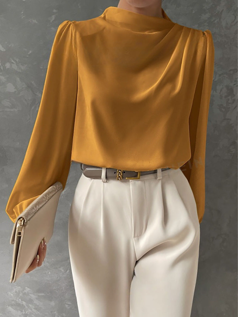 Annika | Elegant Draped Long-Sleeve Blouse