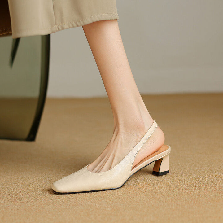 Edith | Square-Toe Block-Heel Slingbacks