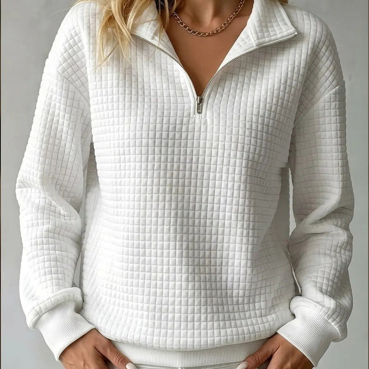 Quinn | Textured Quarter-Zip Pullover