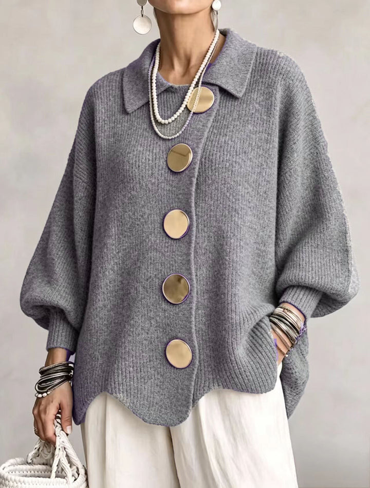 Georgette | Oversized Collared Button Cardigan