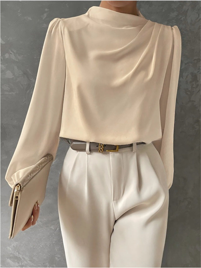 Annika | Elegant Draped Long-Sleeve Blouse
