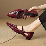 Margery | Pointed Lattice Mary Jane Flats