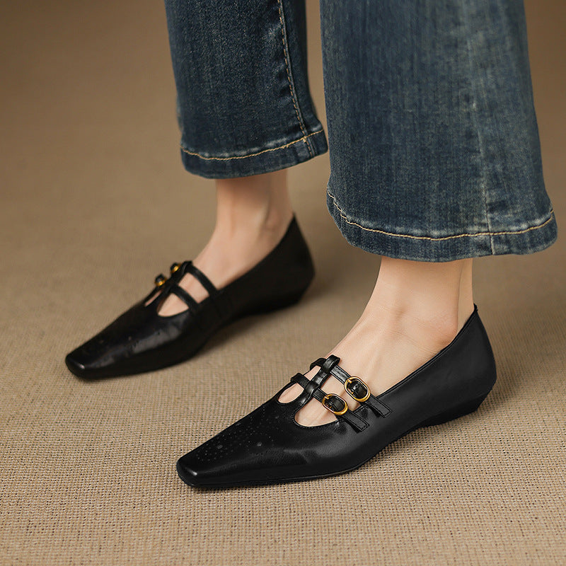 Frances | Buckled Pointed-Toe Mules