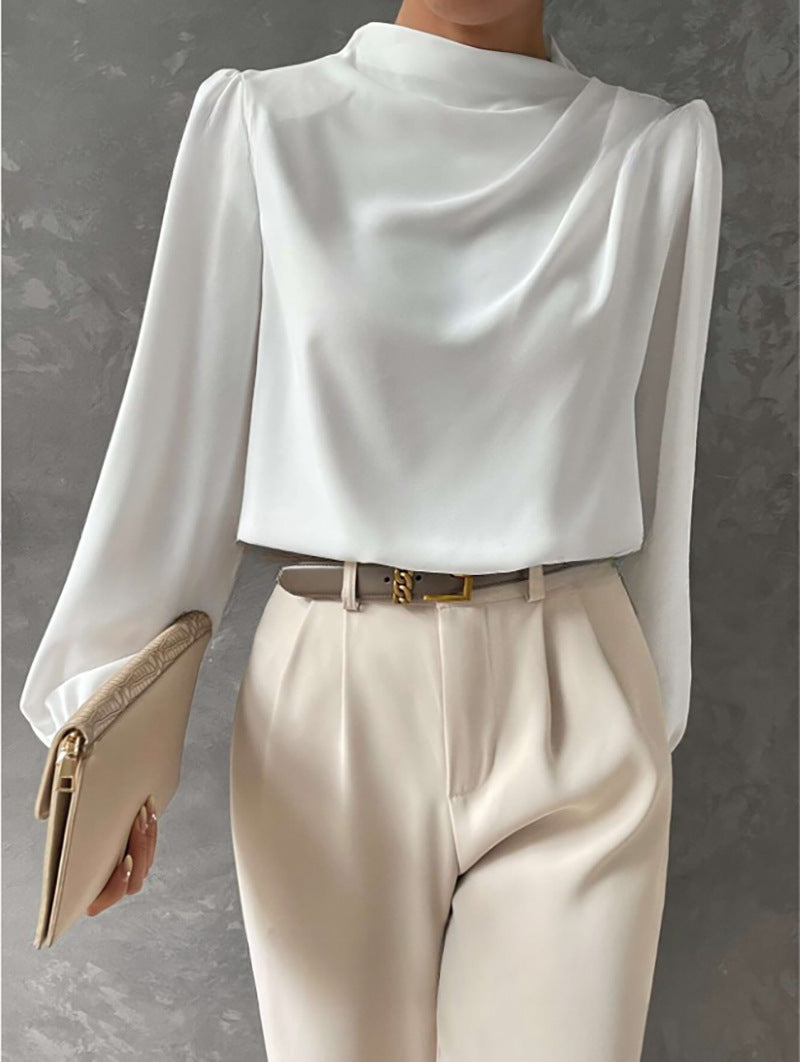 Annika | Elegant Draped Long-Sleeve Blouse