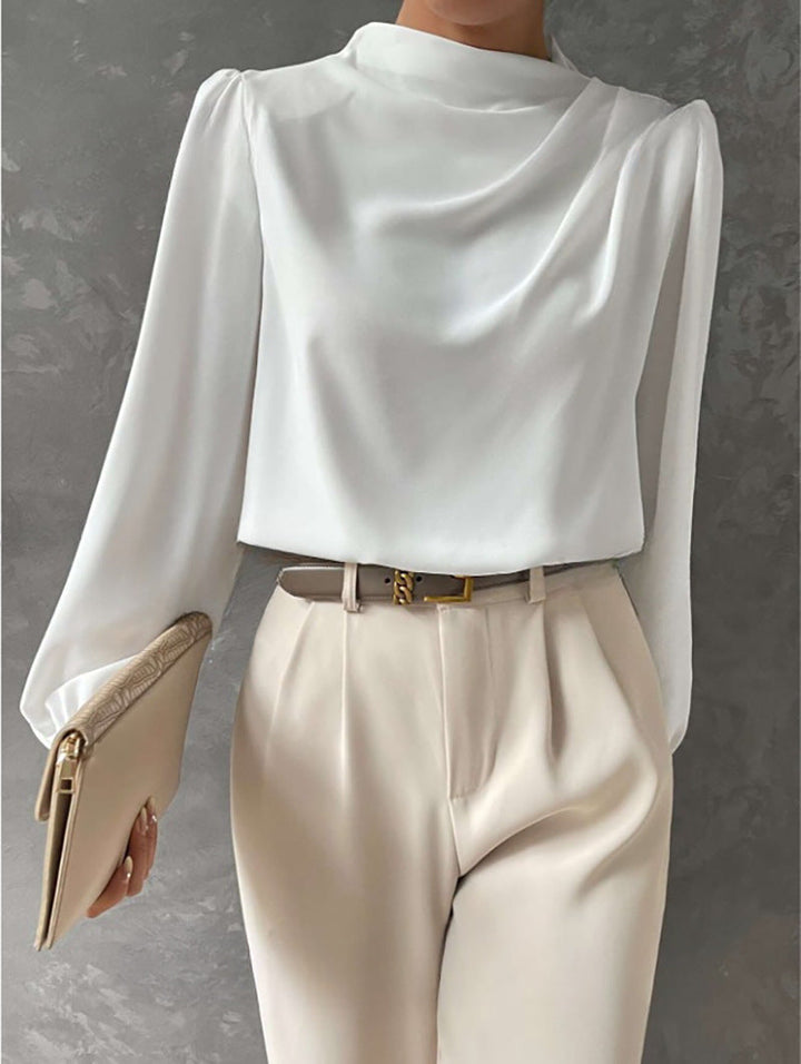 Annika | Elegant Draped Long-Sleeve Blouse