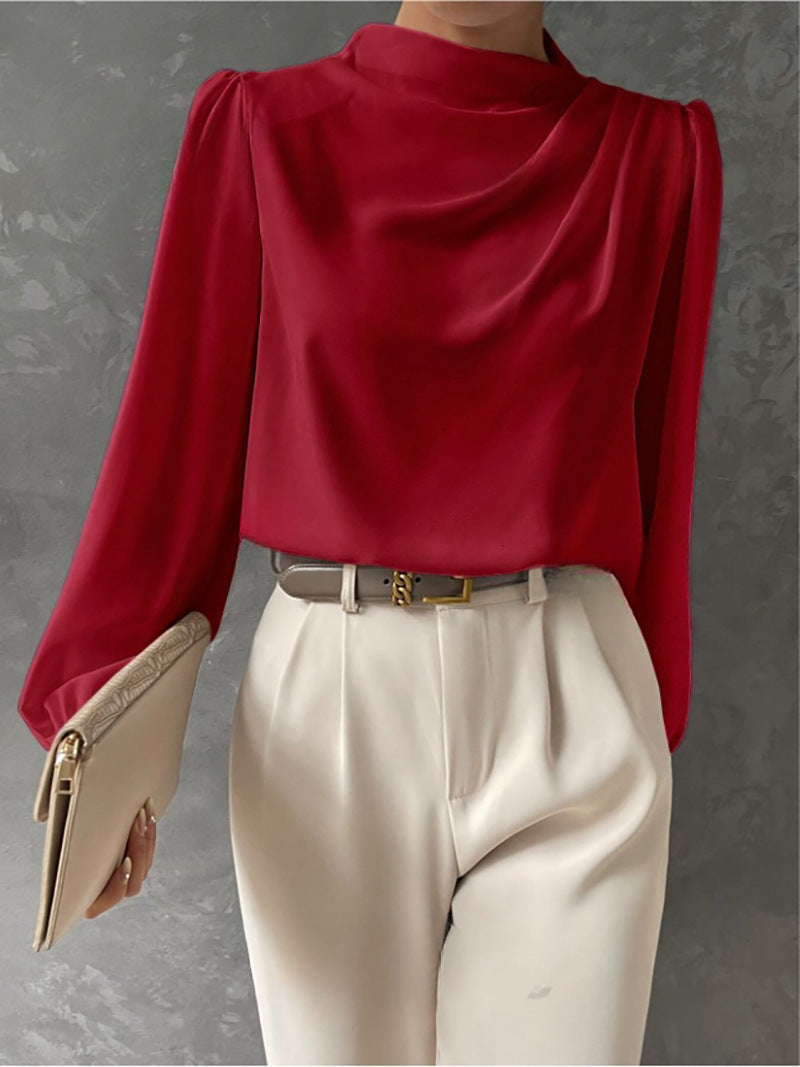 Annika | Elegant Draped Long-Sleeve Blouse