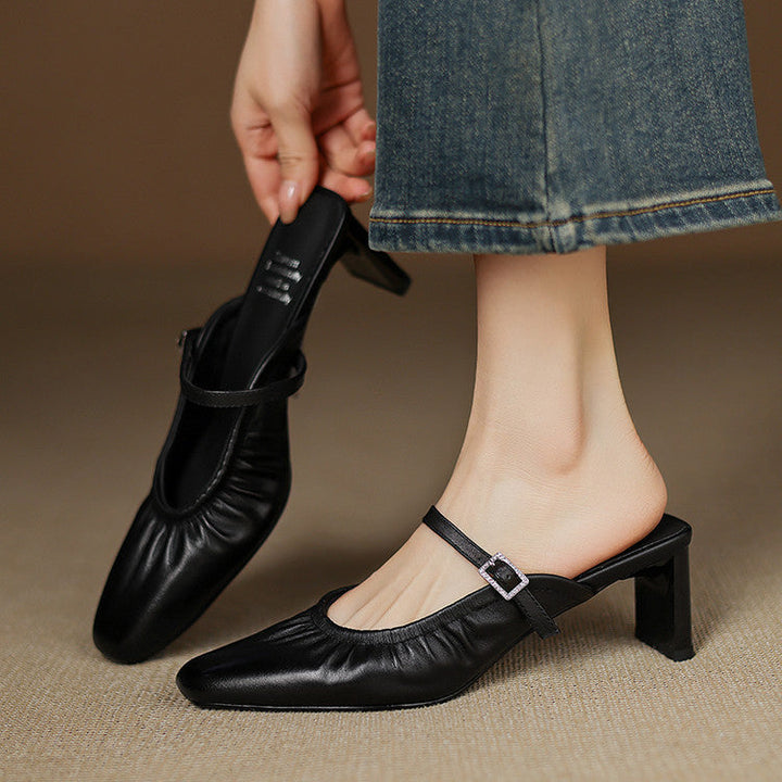 Juno | Ruched Strap Mules