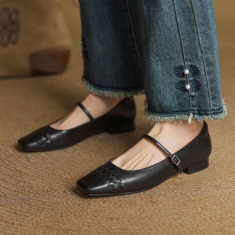 Joanna | Square-Toe Mary Jane Flats