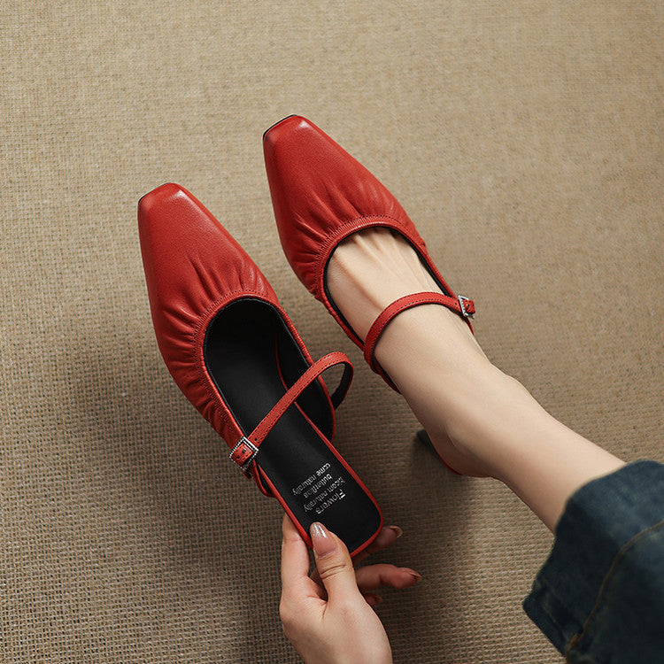 Juno | Ruched Strap Mules
