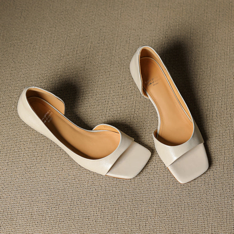 Avery | Square Peep-Toe Kitten Heels