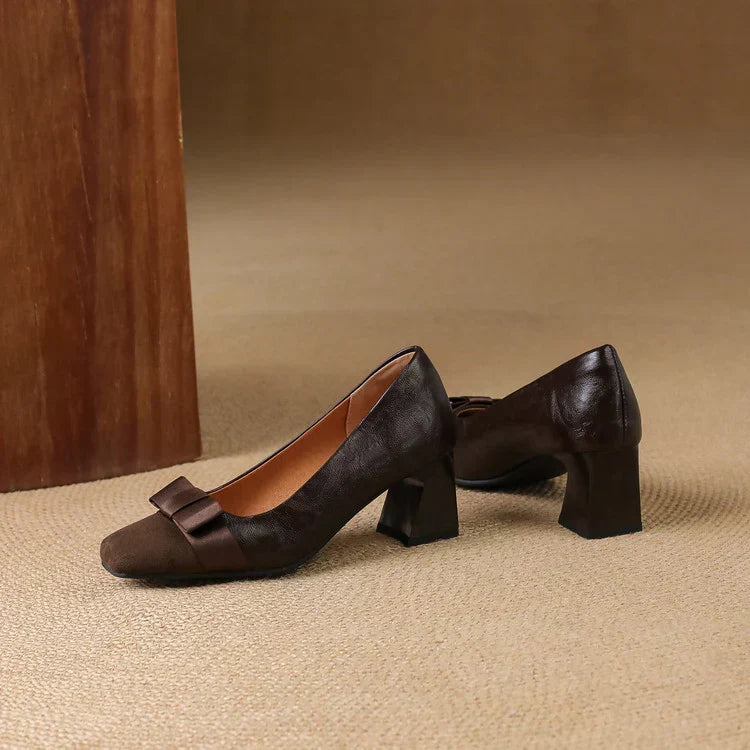 Marissa | Bow-Accent Block Heels