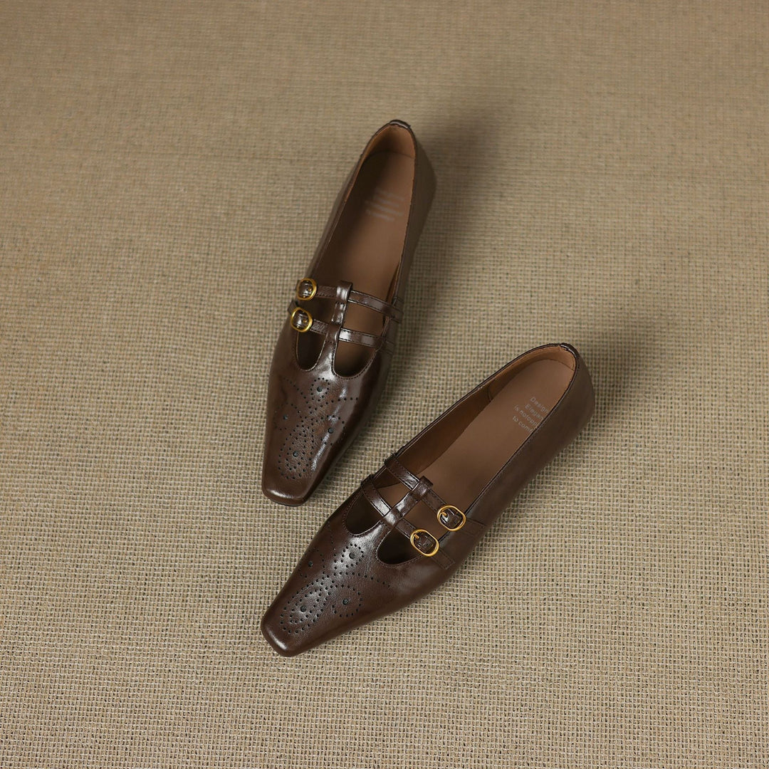 Frances | Buckled Pointed-Toe Mules