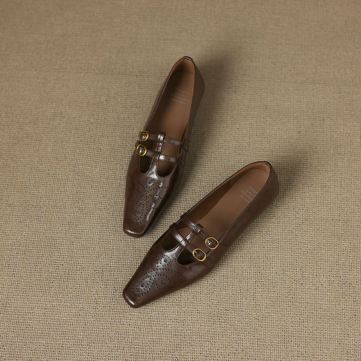 Frances | Buckled Pointed-Toe Mules