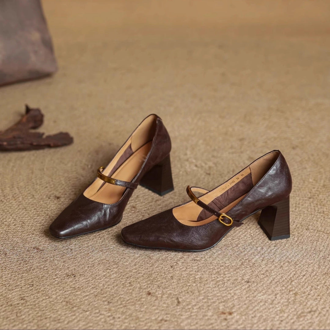 Emily | Timeless Buckle Mary Jane Heels