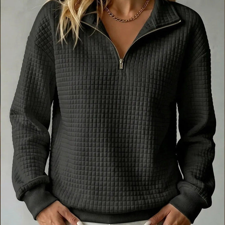Quinn | Textured Quarter-Zip Pullover