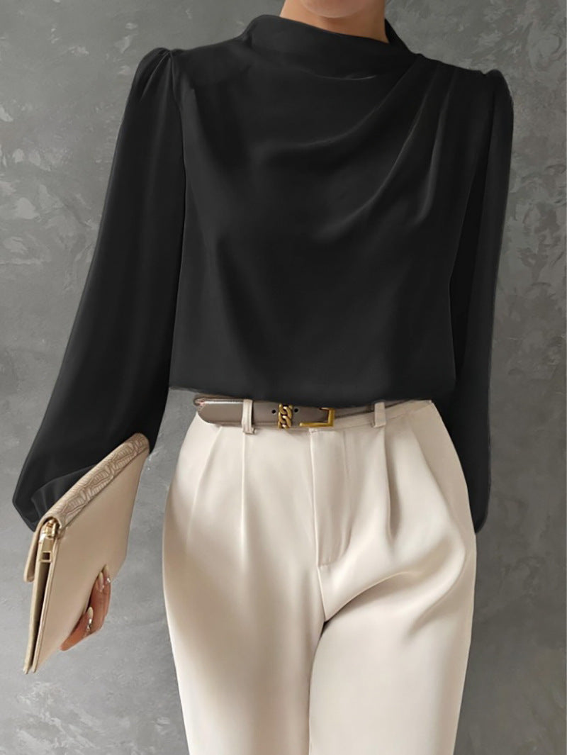 Annika | Elegant Draped Long-Sleeve Blouse
