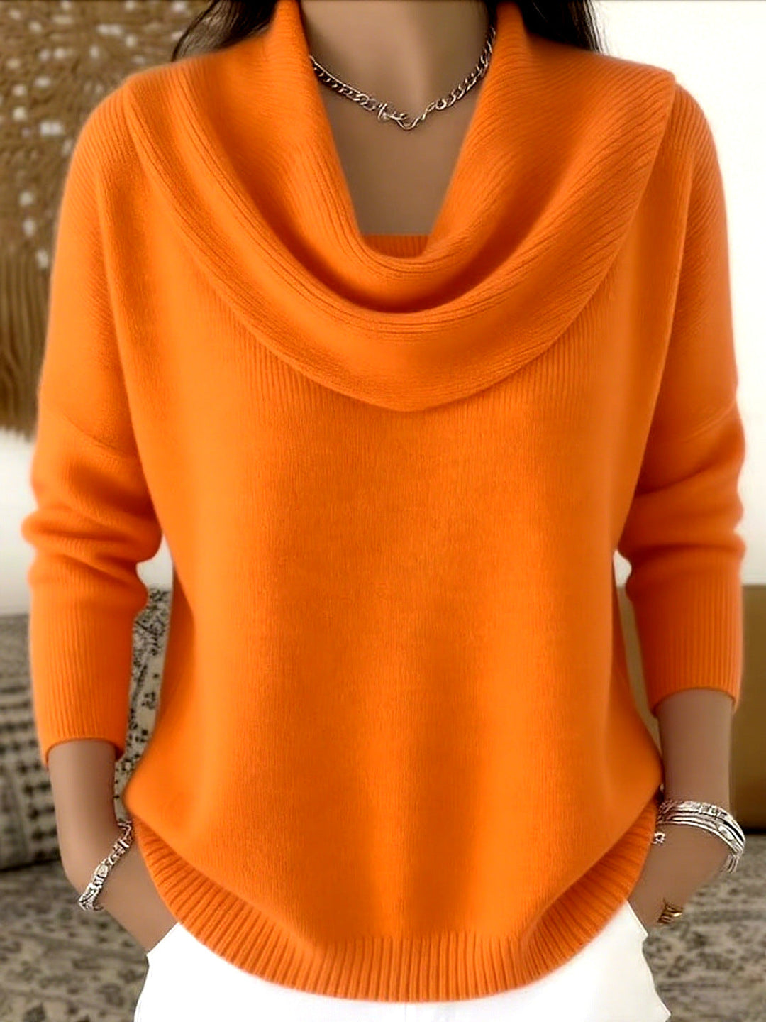 Barbara | Draped Cowl Neck Sweater