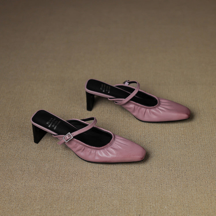 Juno | Ruched Strap Mules