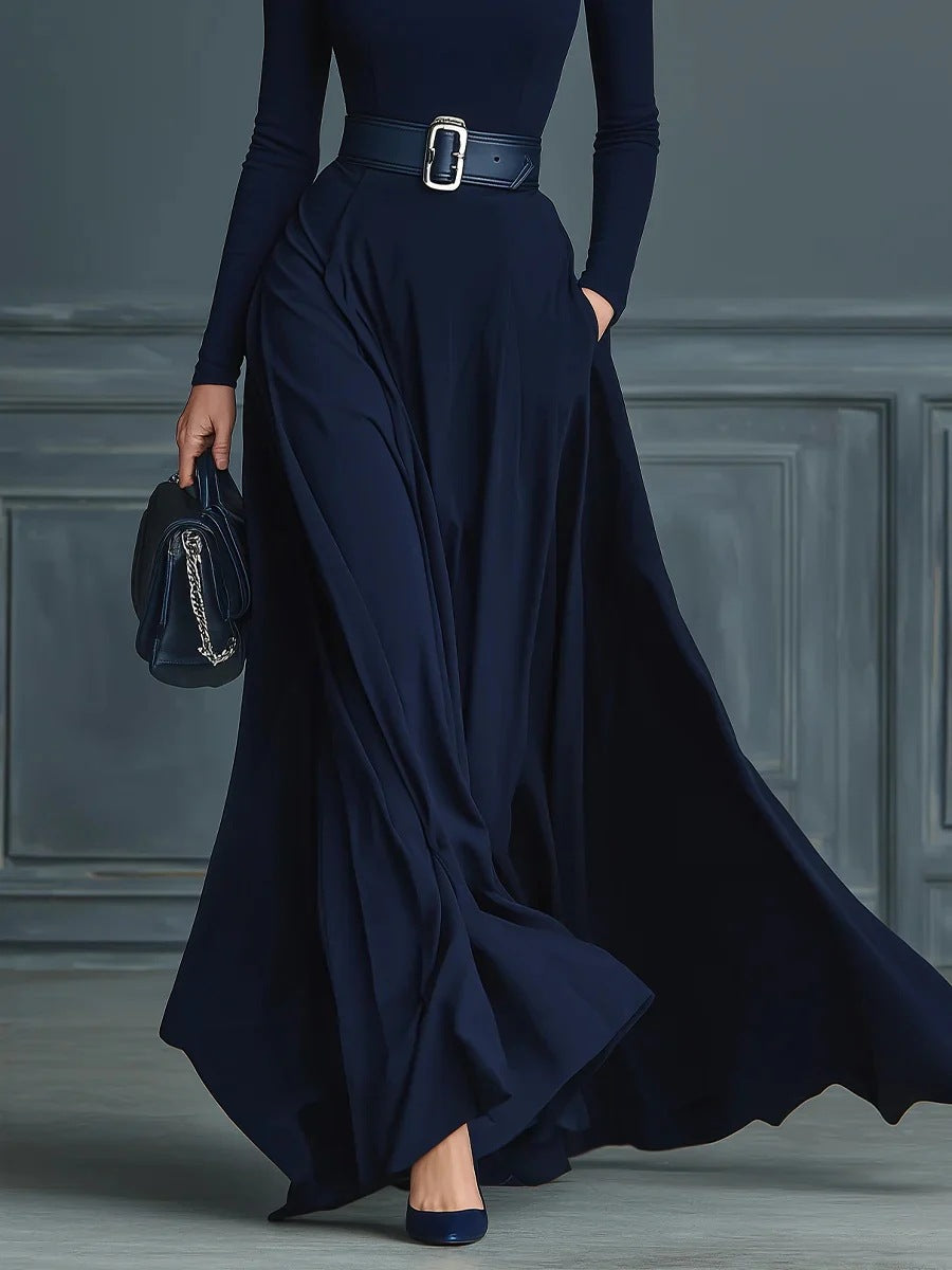 Katarina | Belted High-Neck Maxi Dress