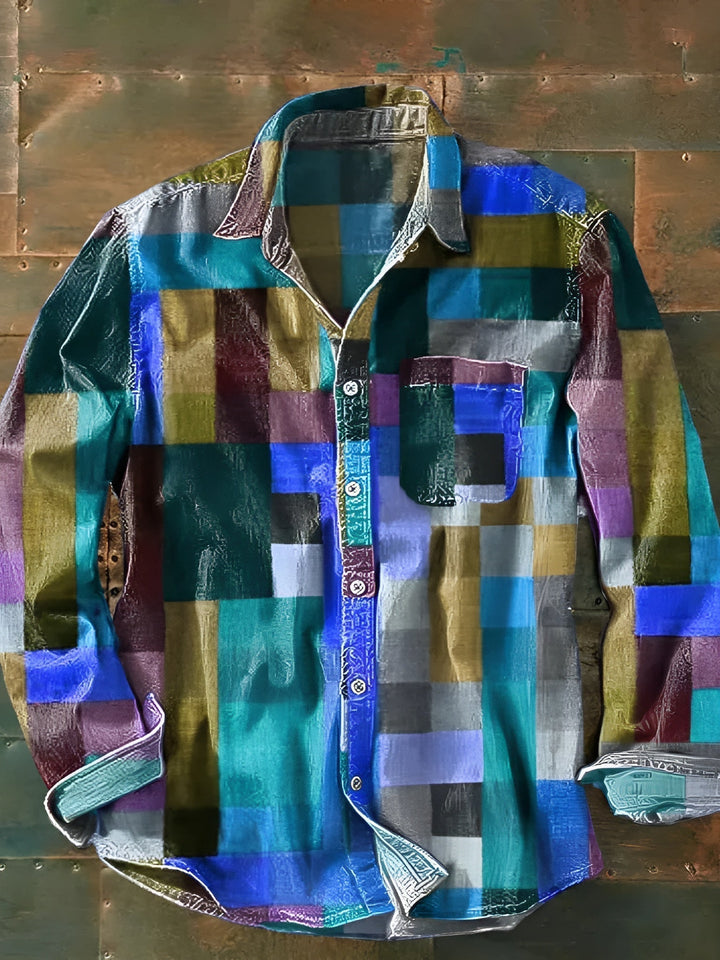 Jasper | Men's Multicolour Patchwork Woven Shirt