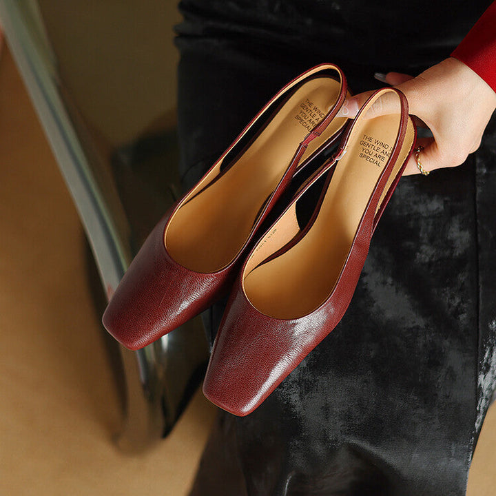 Edith | Square-Toe Block-Heel Slingbacks
