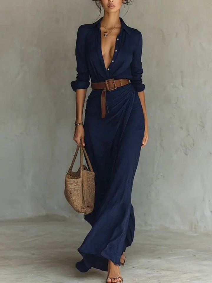 Camila | Collared Wrap Maxi Dress