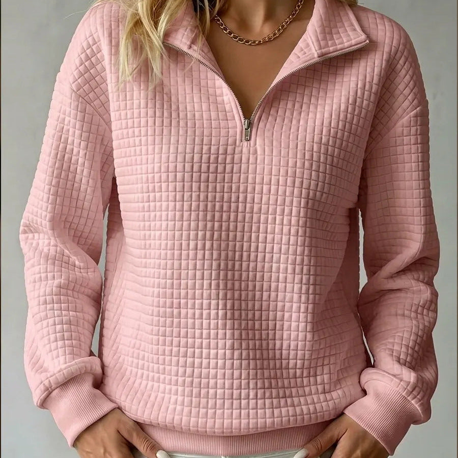 Quinn | Textured Quarter-Zip Pullover