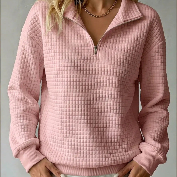 Quinn | Textured Quarter-Zip Pullover