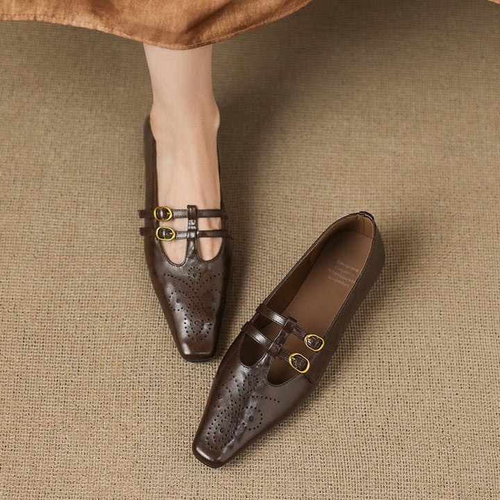 Frances | Buckled Pointed-Toe Mules
