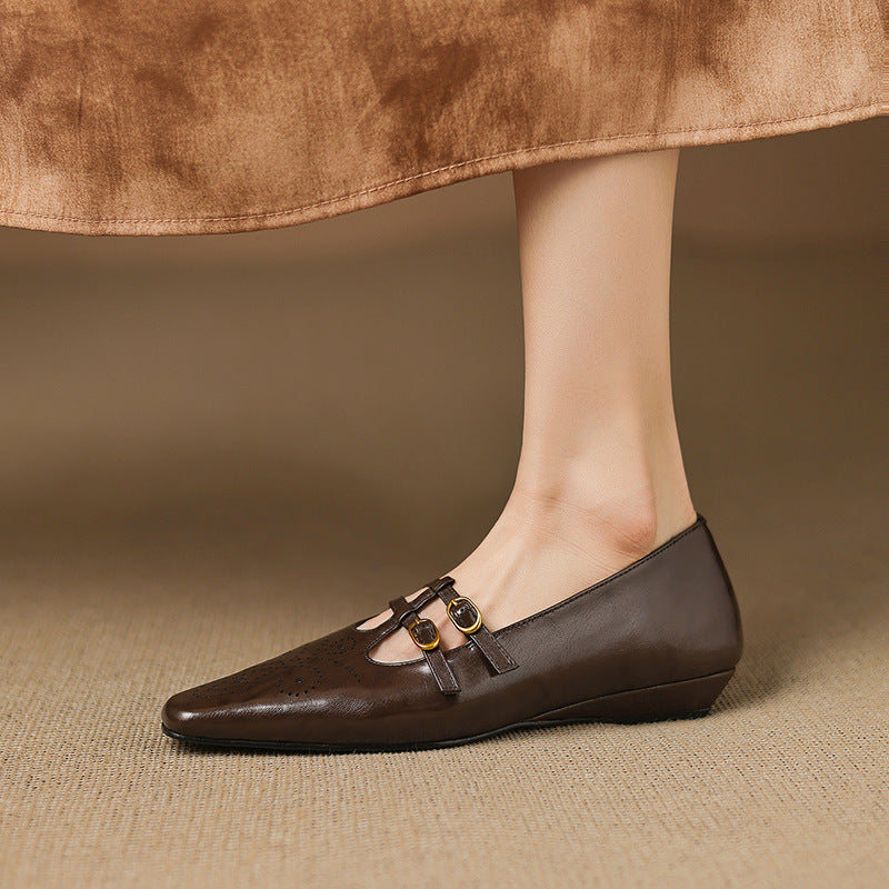 Frances | Buckled Pointed-Toe Mules