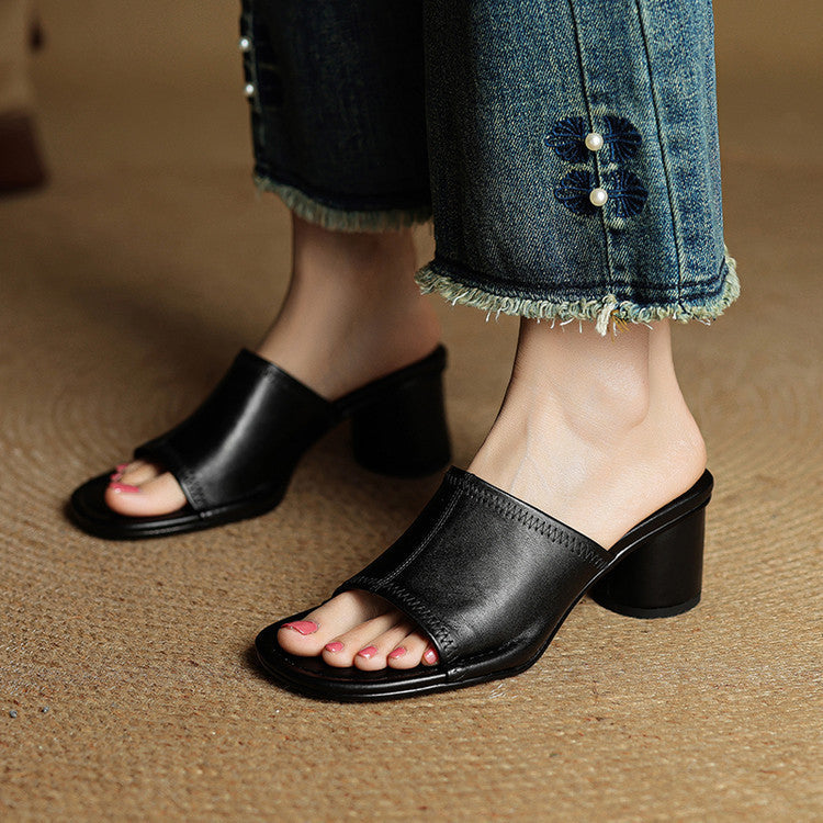 Belinda | Elegant Block-Heel Mules