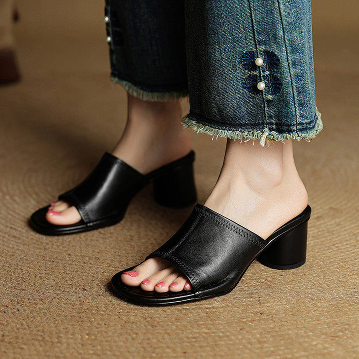 Belinda | Elegant Block-Heel Mules