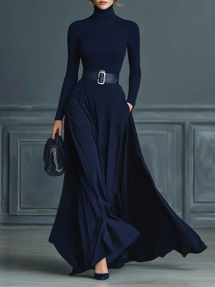 Katarina | Belted High-Neck Maxi Dress
