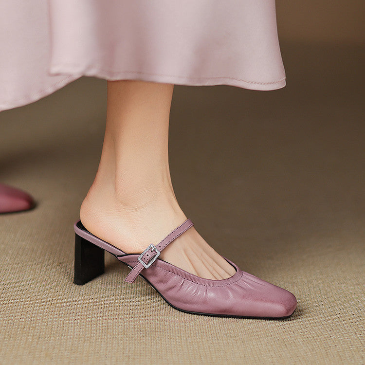 Juno | Ruched Strap Mules