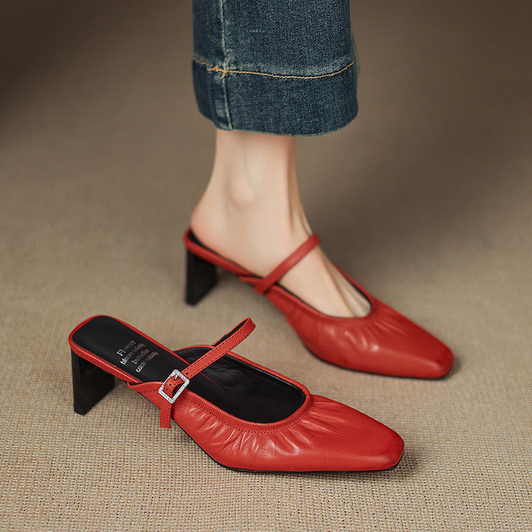 Juno | Ruched Strap Mules
