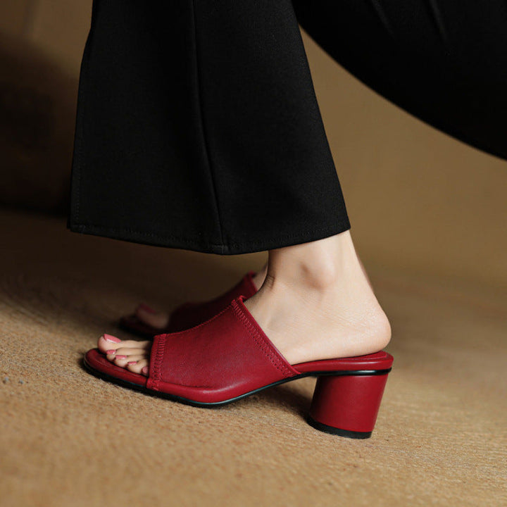 Belinda | Elegant Block-Heel Mules