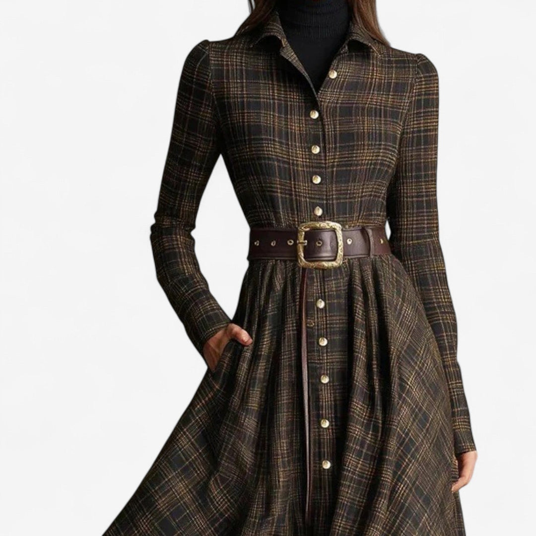 Henrietta | Heritage Plaid Maxi Shirt Dress