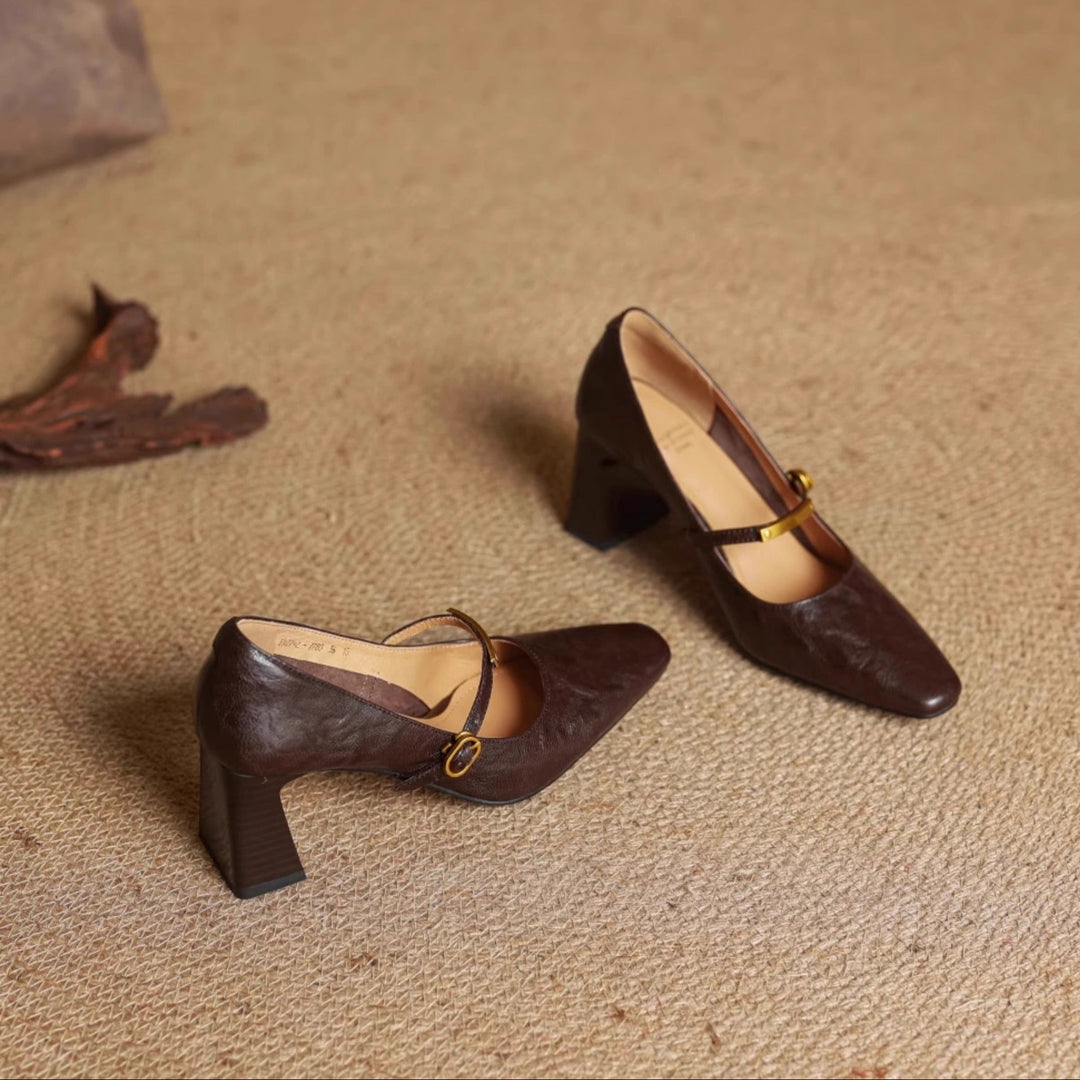 Emily | Timeless Buckle Mary Jane Heels