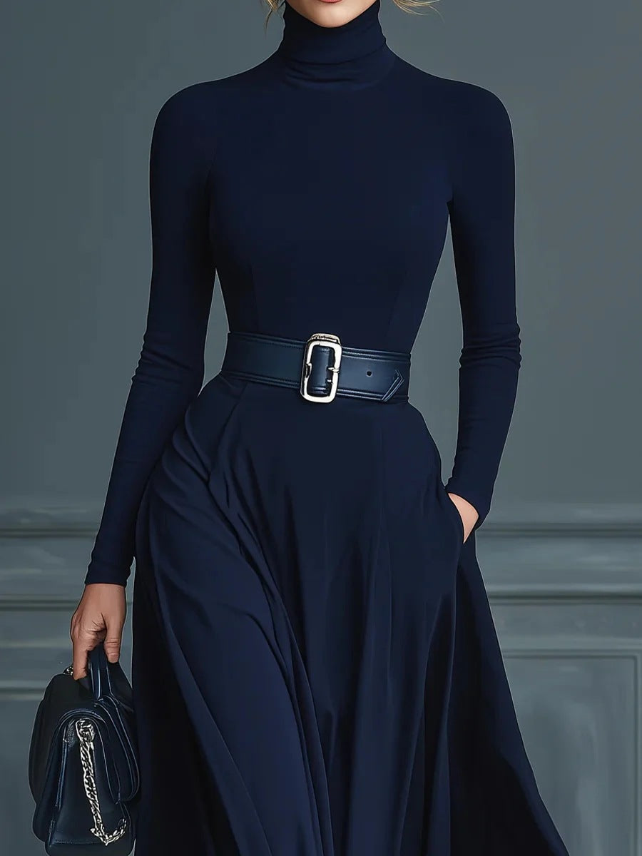Katarina | Belted High-Neck Maxi Dress